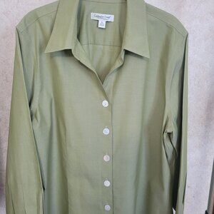 Coldwater Creek Olive Green Womens Shirt Size XL